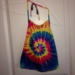 Tie dye crop halter top